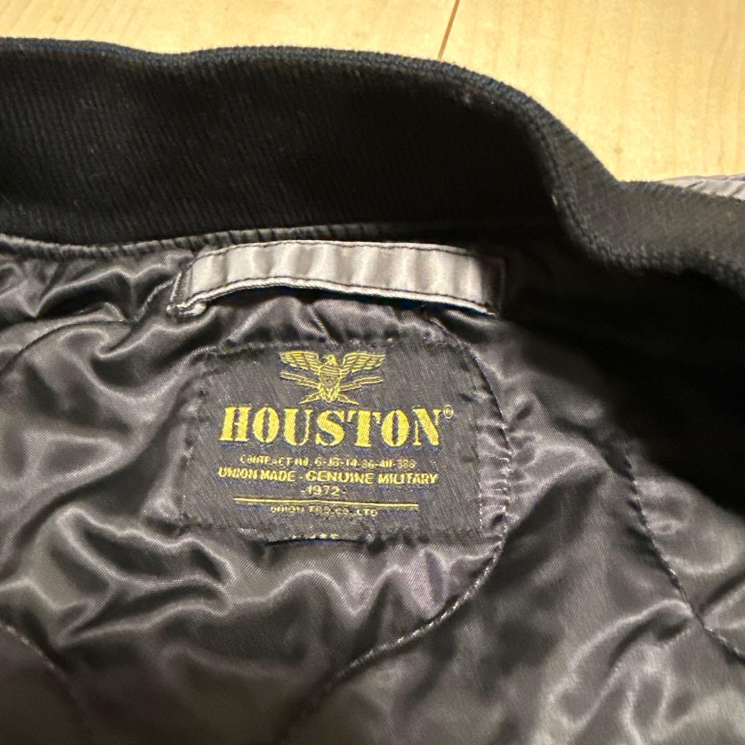 Houston ピグメントダイリラックスMA-1フライトジャケット　ブラック