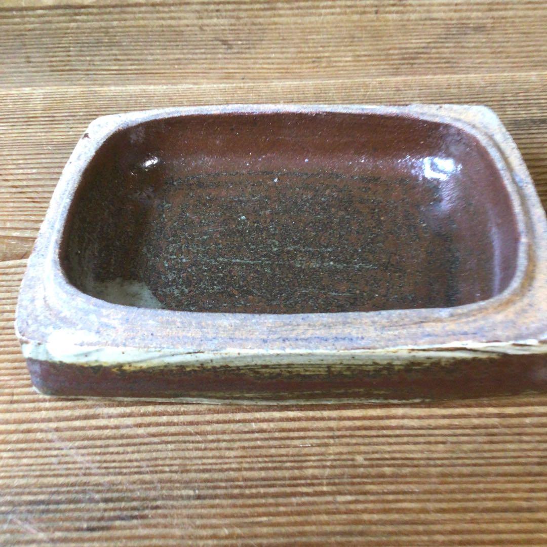 No4081鉄釉　蓋内鳥文　蓋物　合子　小物入れ　陶磁器　民藝　古美術　送料無料