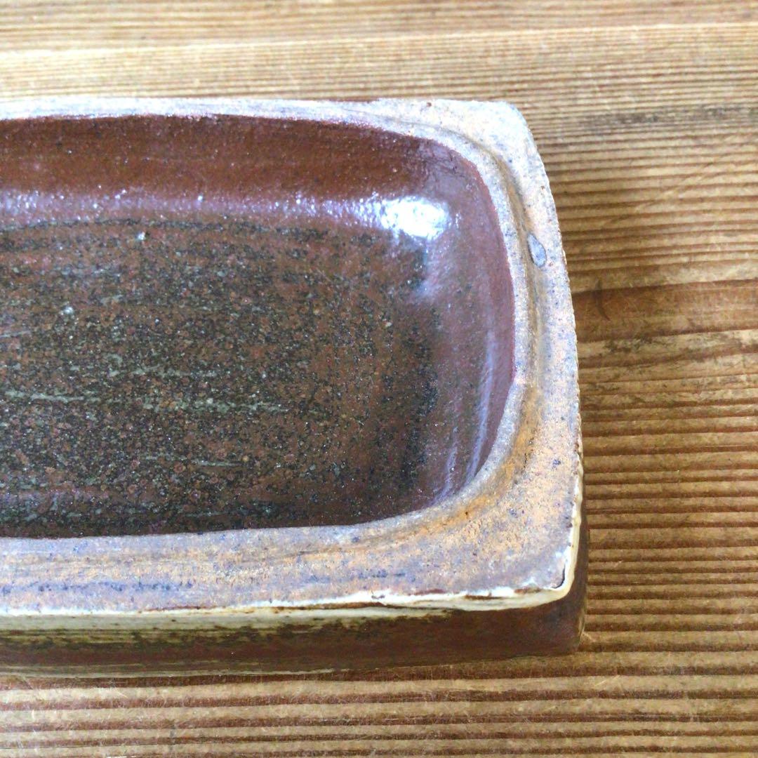 No4081鉄釉　蓋内鳥文　蓋物　合子　小物入れ　陶磁器　民藝　古美術　送料無料