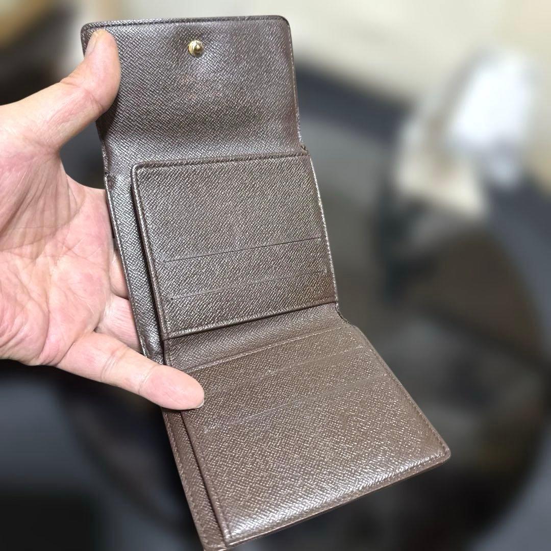 11★在庫セール/良品♪ダミエ Wホック折財布
