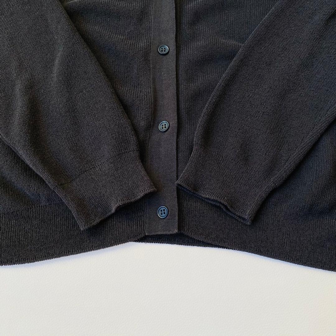 【美品】evam eva　畦カーディガン　sumi　24SS　Vネック　羽織り