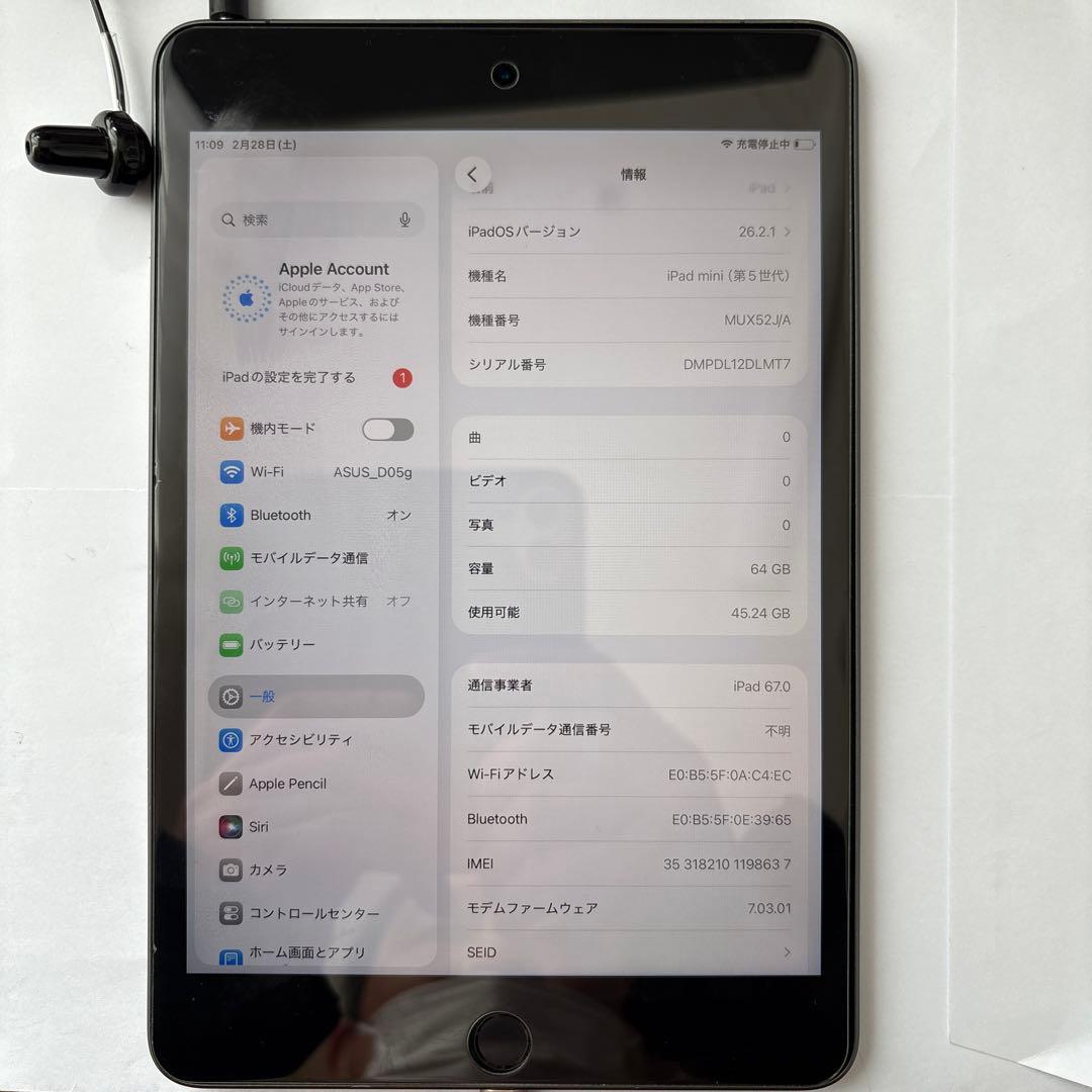 ク*パ様 iPad mini (第5世代) 64GB スペースグレー