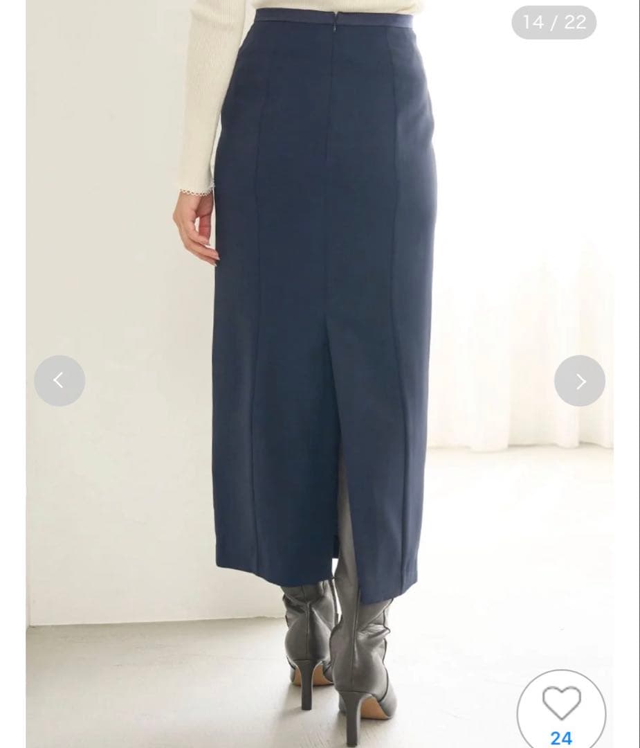 【美品】　snidel シンプルペンシルスカート ネイビー　バックスリット　1