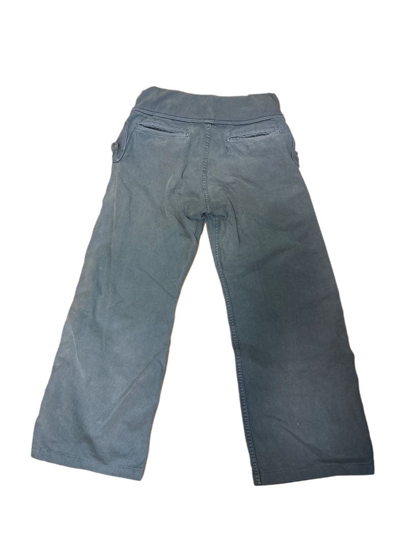 【KAPITAL】製品染めワイドパンツ くすみブルー 股下63