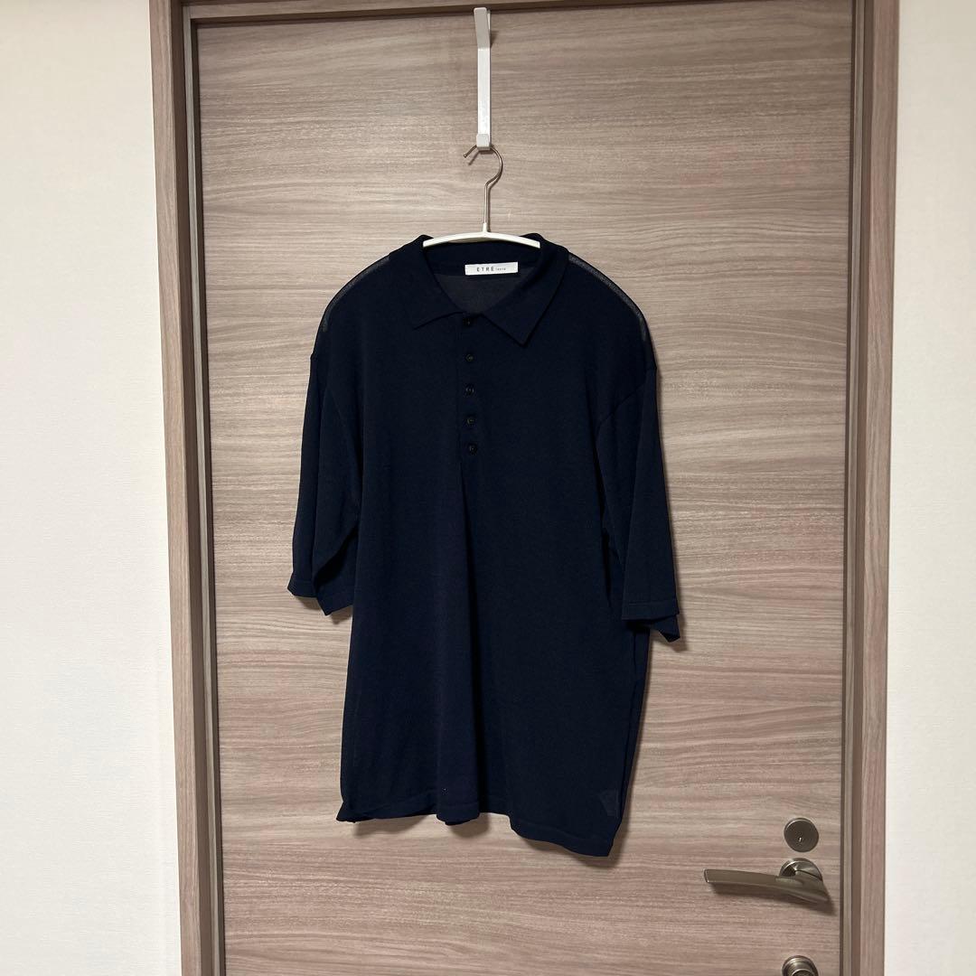 ETRE TOKYO 25SS ハーフスリーブニットポロ ネイビー