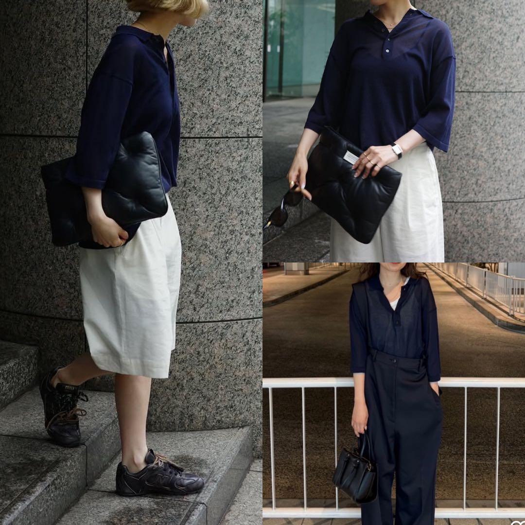 ETRE TOKYO 25SS ハーフスリーブニットポロ ネイビー
