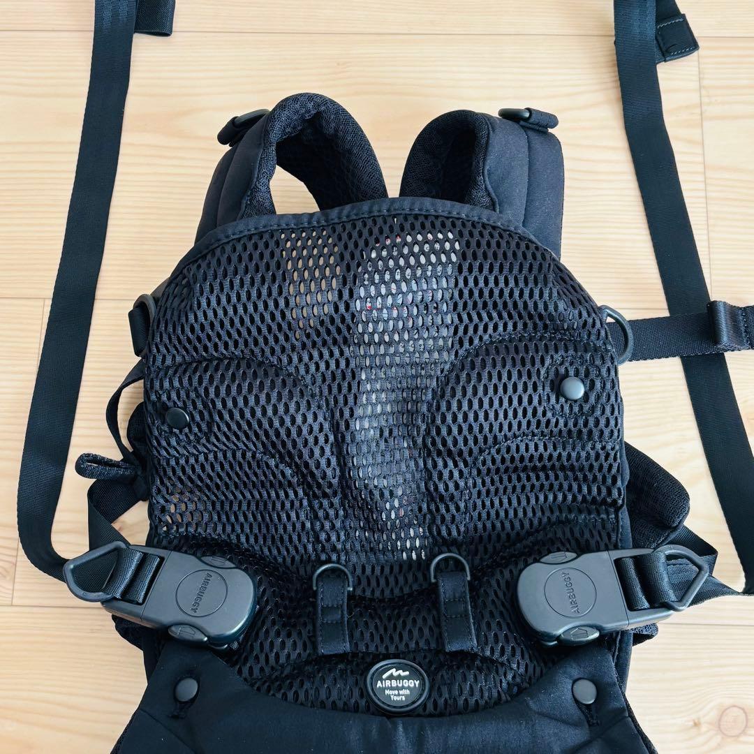 エアバギーベビーキャリアベーシックプラス　黒　美品　抱っこ紐　3way