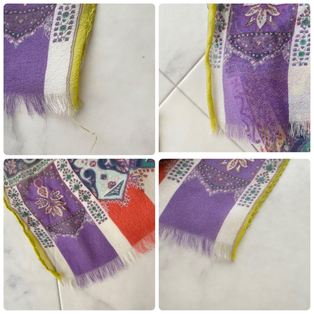 美品　ETRO シルク100　ペイズリー柄ストール・ショール　スカーフ　エトロ