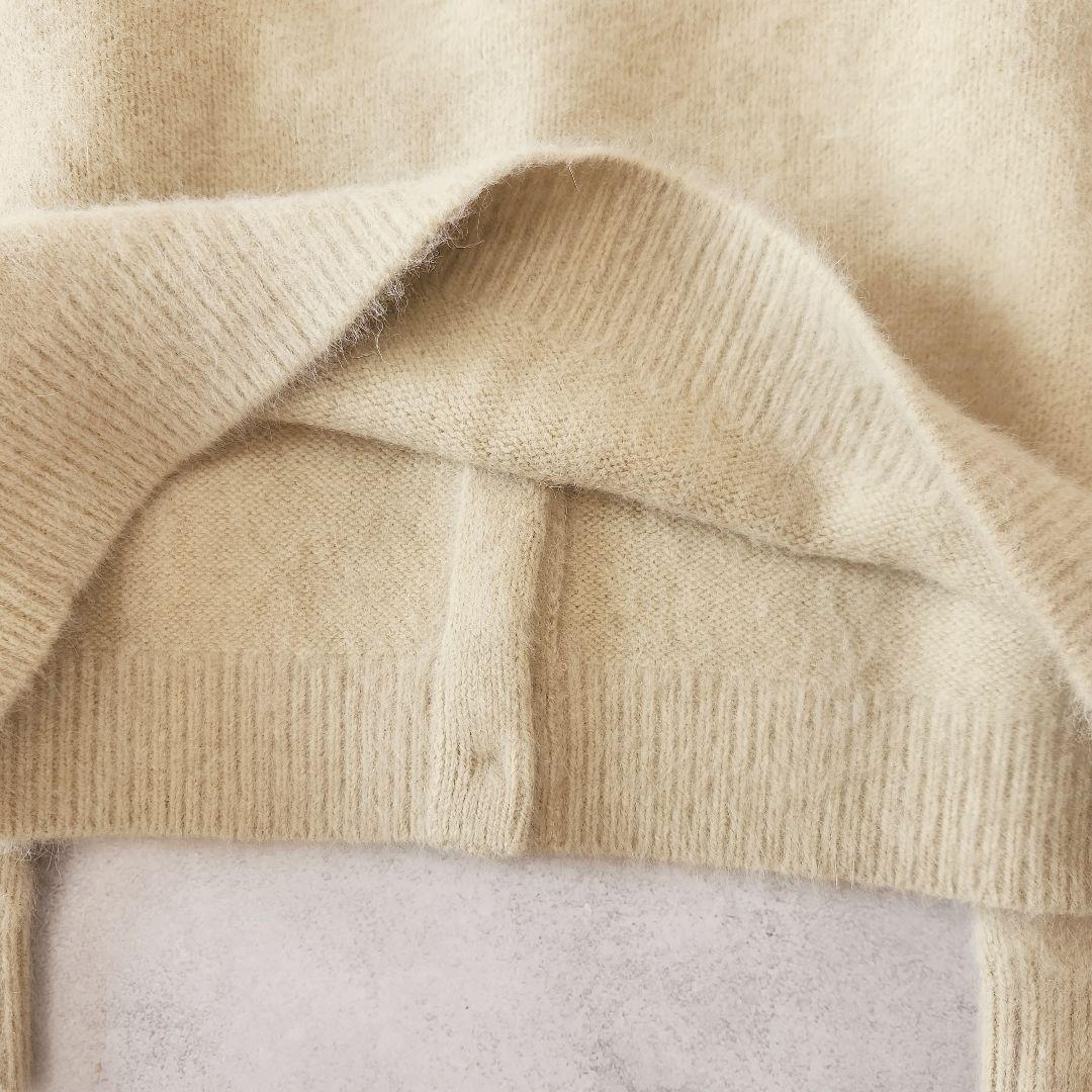 25AW フォックス カシミヤ ブレンド クルーネック カーディガン ライム