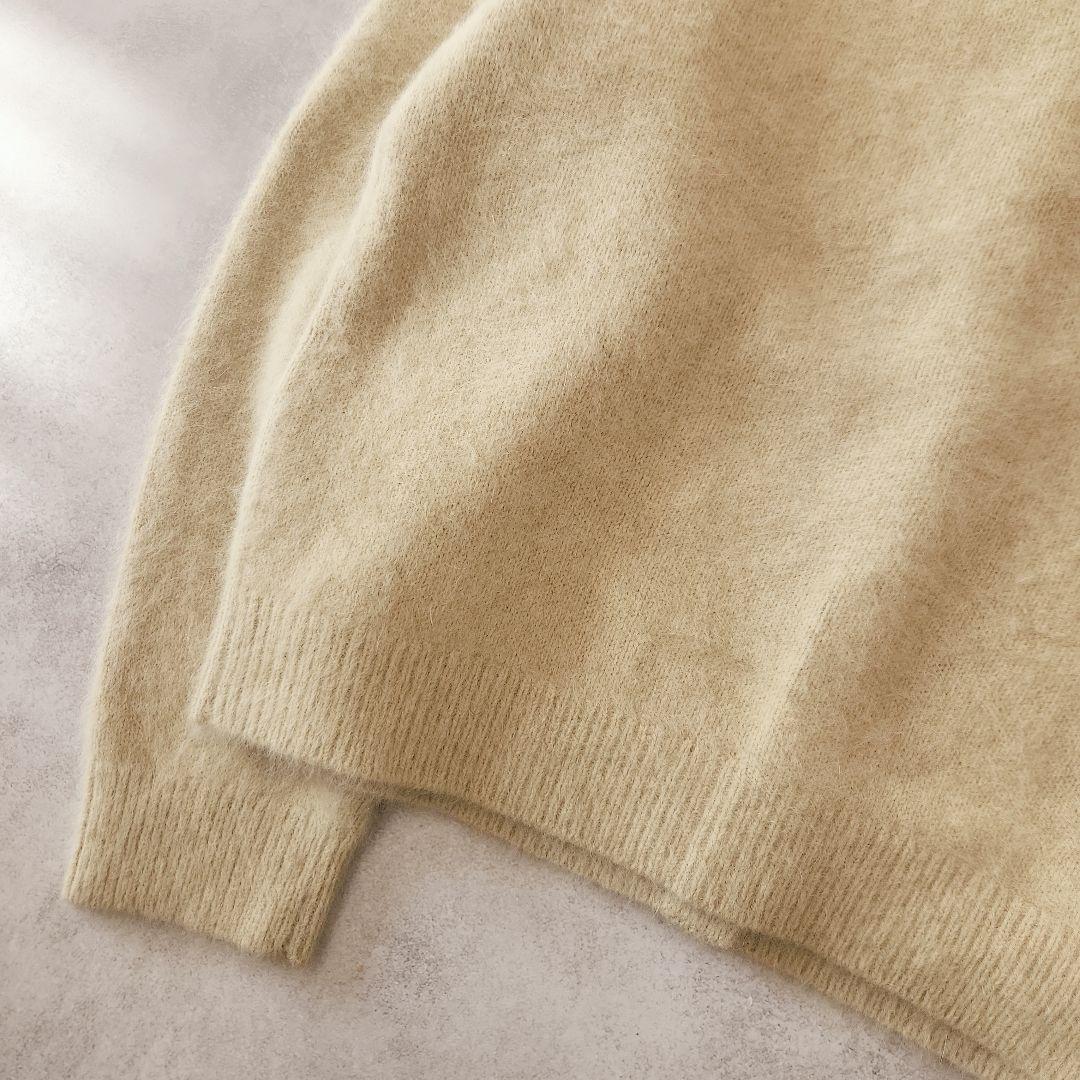 25AW フォックス カシミヤ ブレンド クルーネック カーディガン ライム