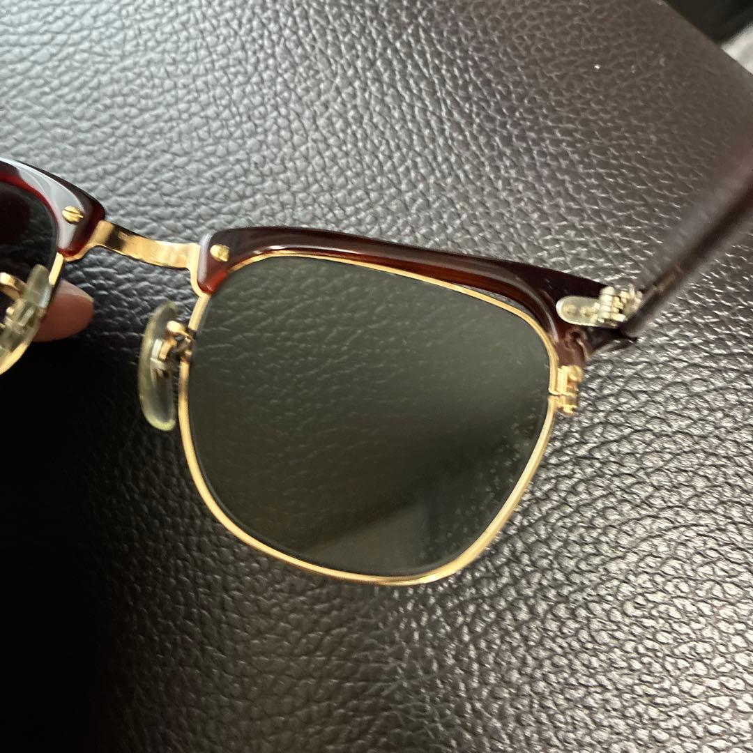 Ray-Ban Clubmaster ブラウン ゴールド サングラス　ボシュロム