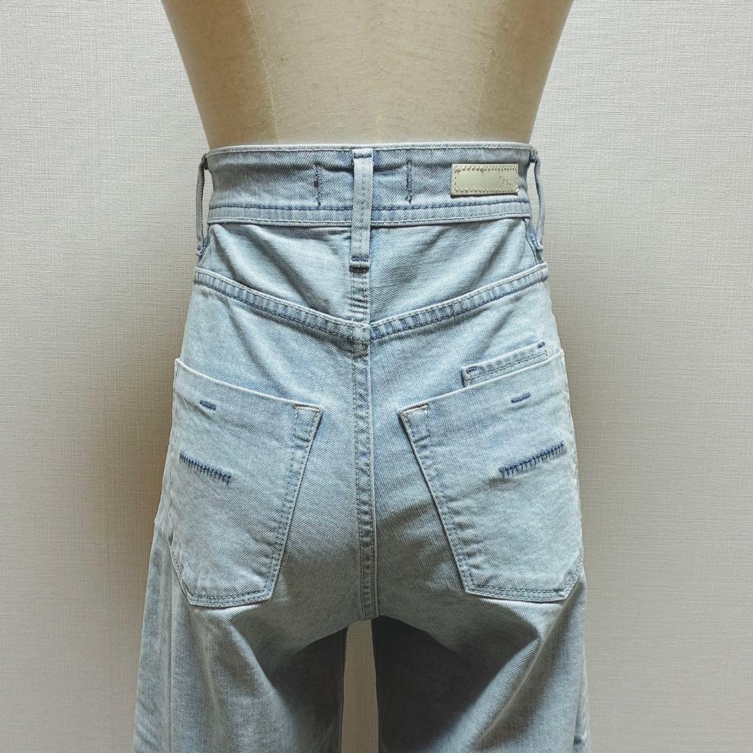 ヤヌーク　雑誌掲載　ワイドフレア　ストレッチデニムパンツ　革ラベル　ICE　21