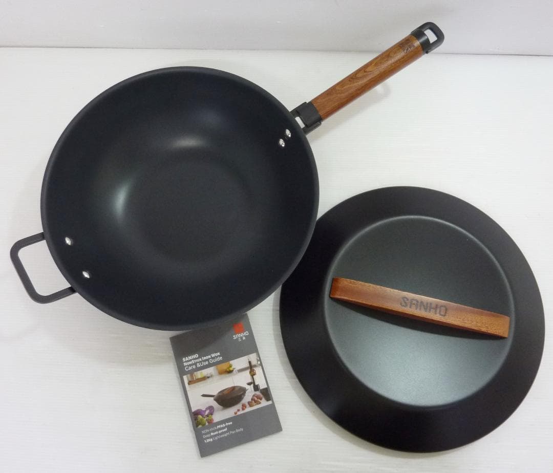 SANHO サンホ 鉄製深型 フライパン 32cm 1.2kg 中華鍋
