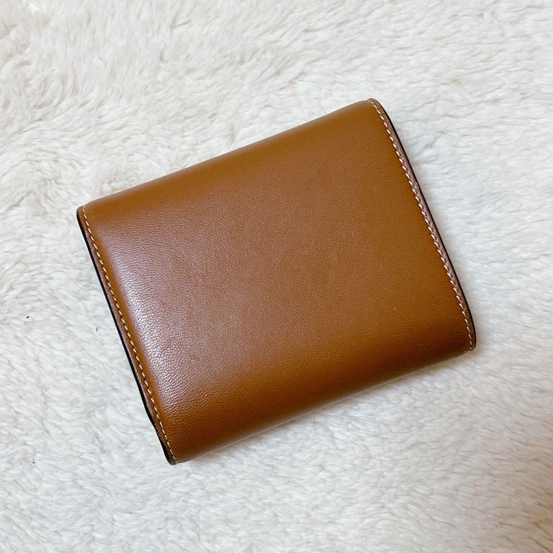 CELINE セリーヌ トリオンフ 三つ折り財布 ブラウン ゴールド金具 箱付