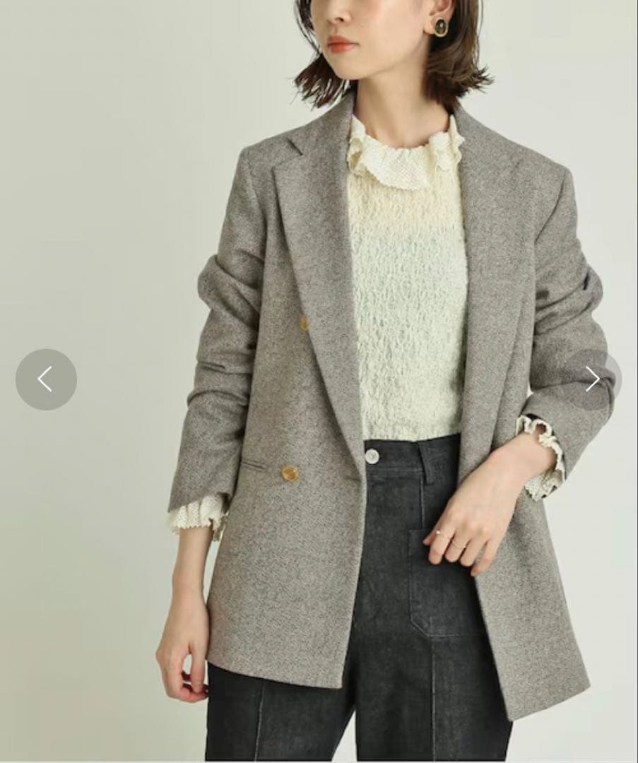 IENA LA BOUCLE★杢ツイード テーラードジャケット