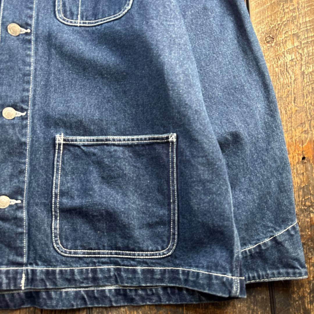 古着　カバーオール　濃いめ　グロスター　XL デニムジャケット