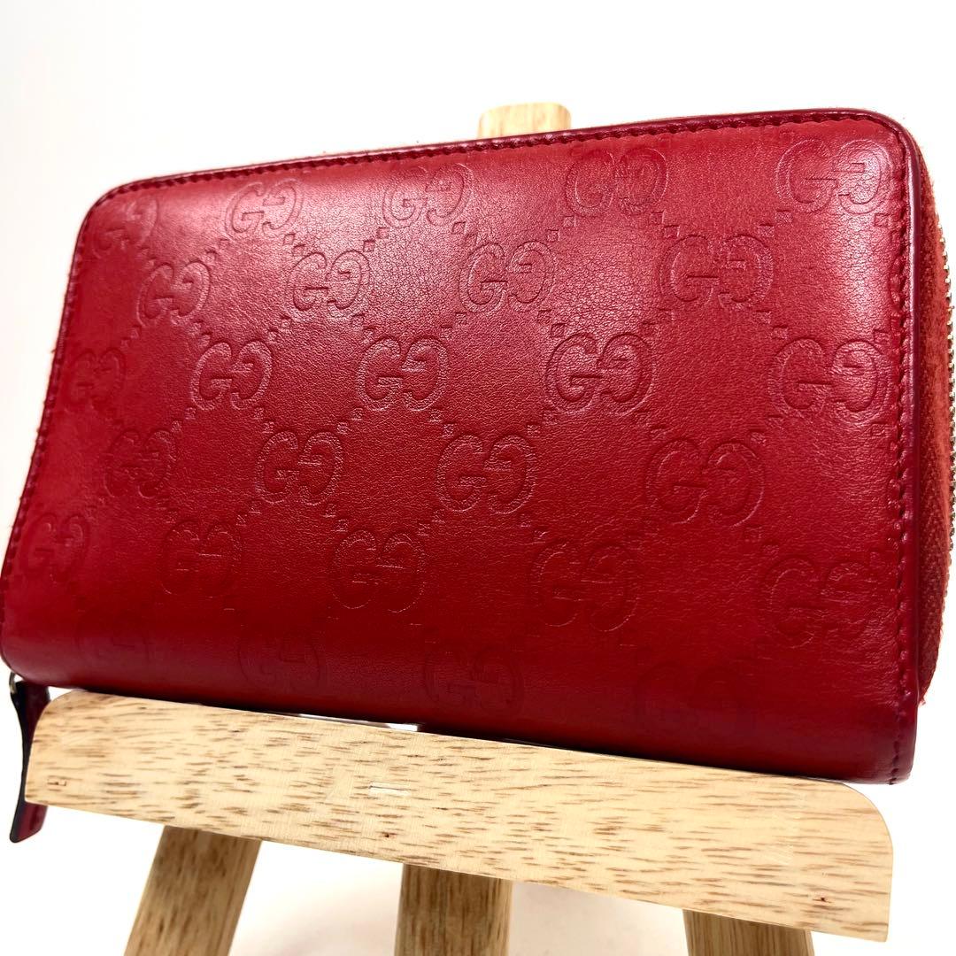 グッチ　GGシマ　財布　コンパクトウォレット　ミディアム　ラウンドファスナー