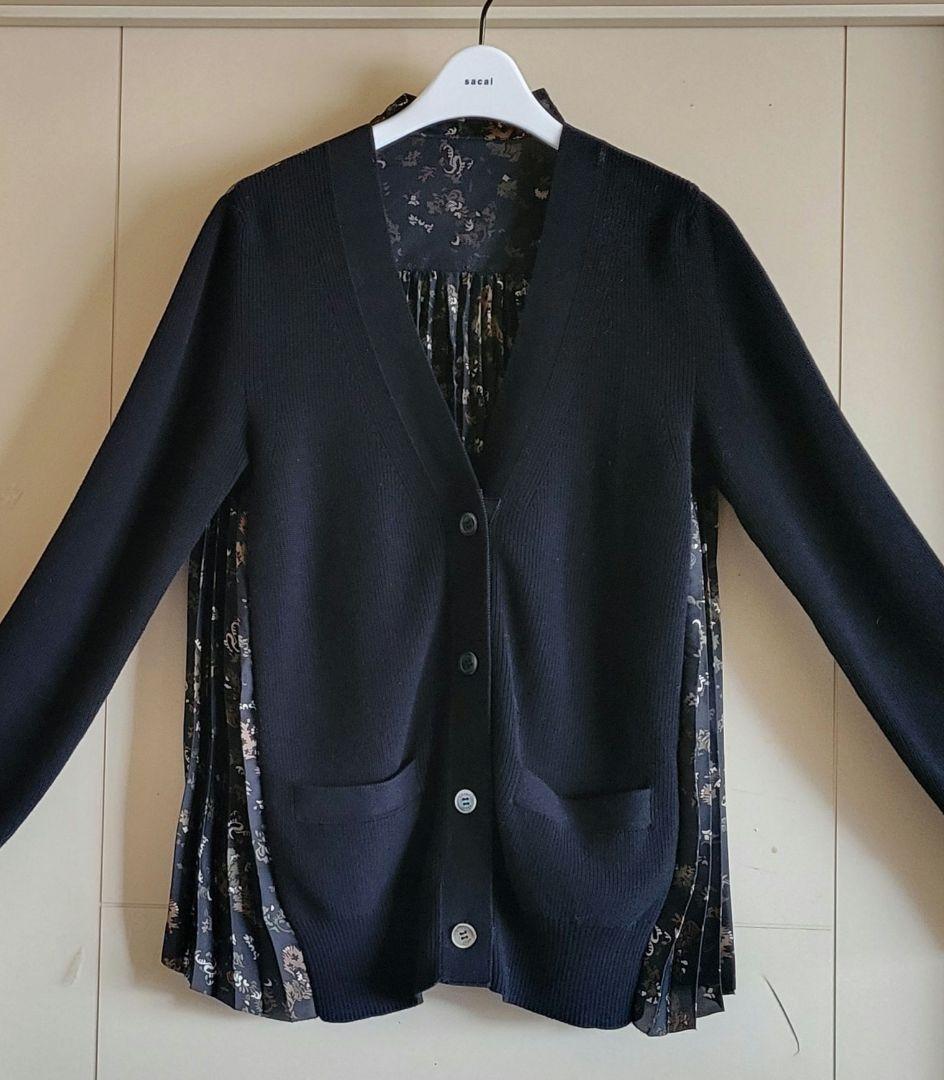 sacai 21AW 美品 53,000円程 バックプリーツ カーディガン