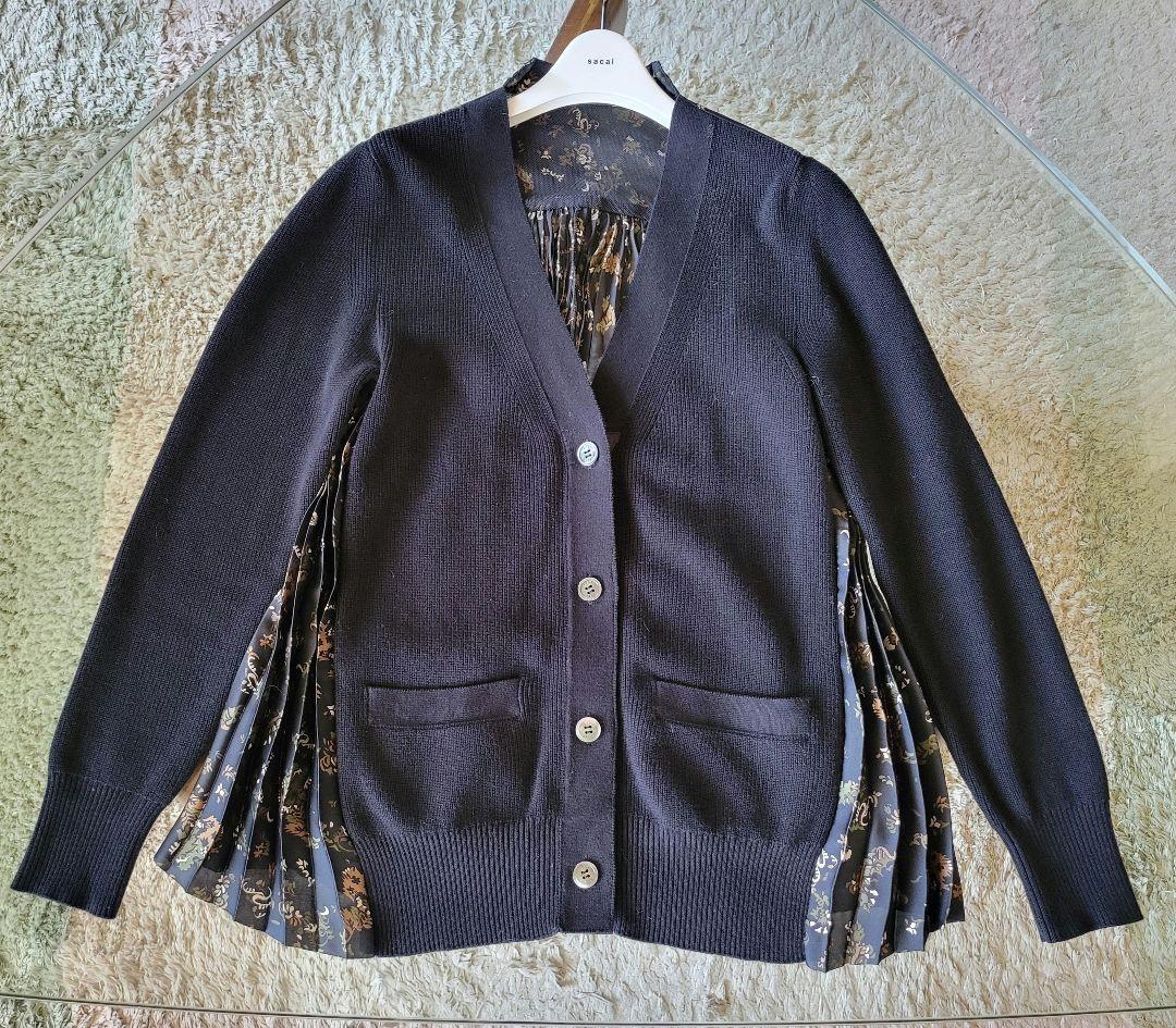 sacai 21AW 美品 53,000円程 バックプリーツ カーディガン