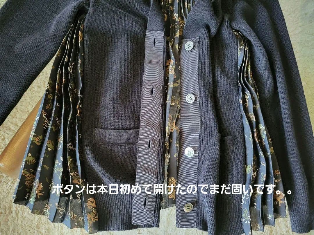 sacai 21AW 美品 53,000円程 バックプリーツ カーディガン
