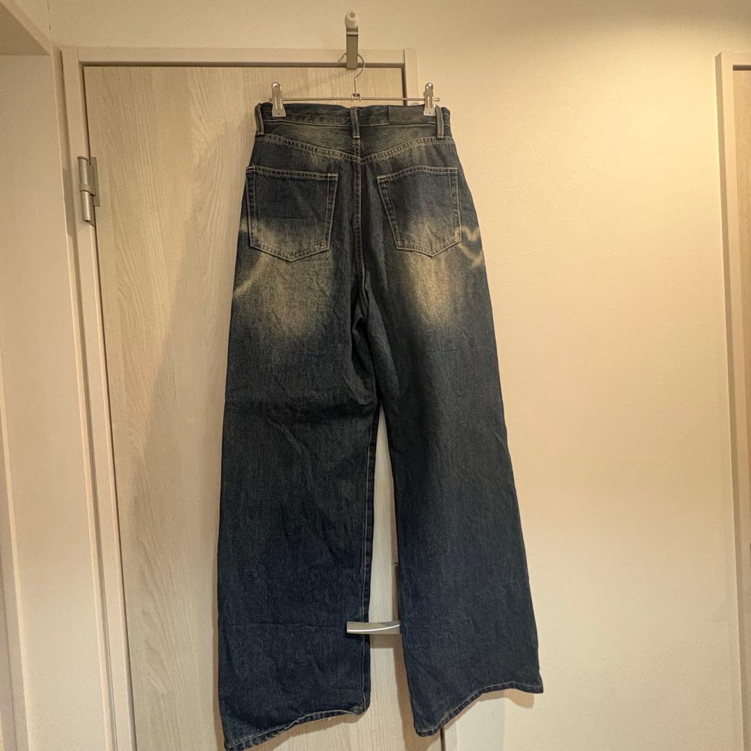 【最安値】【美品】EMODA グラフィックルーズジーンズ　インディゴ