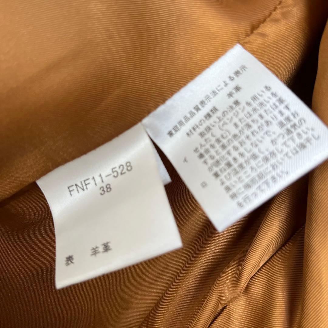 BURBERRY BLUE LABEL ブラウンレザーコート　羊革　ラムスキン