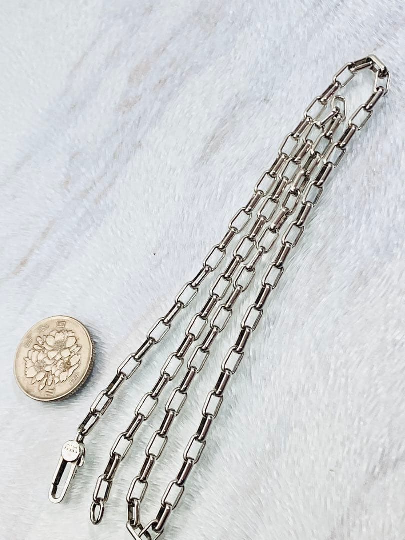 【超美品】GUCCI レクタングル チェーン ネックレス 男女兼用　SV925