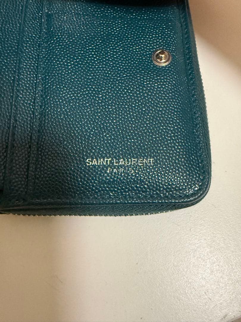 YSL 二つ折り財布 グリーン