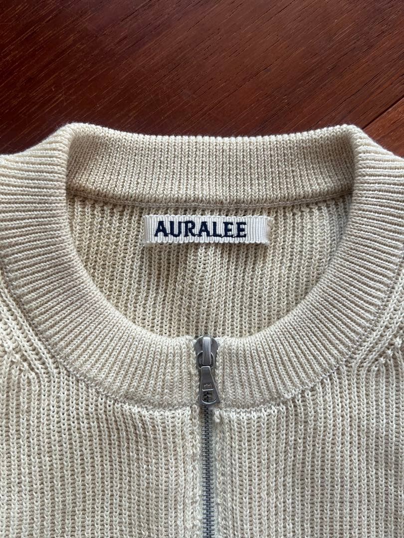 さくら　新品✨　AURALEE リブヤーンリブニットカーディガン　0