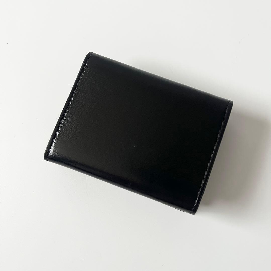 ジルサンダー　TINY WALLET　三つ折り財布　レザー　黒　ブラック　ロゴ