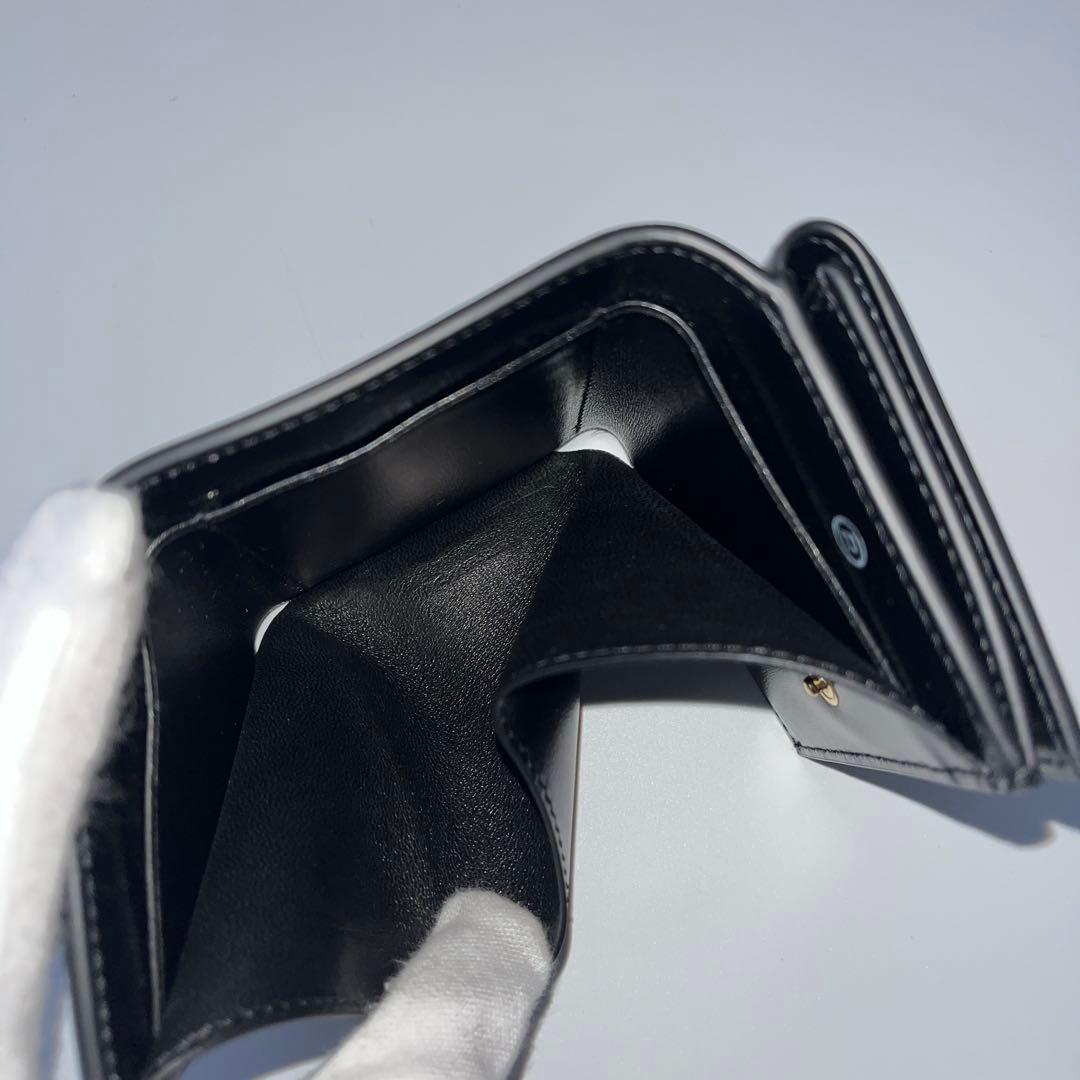 ジルサンダー　TINY WALLET　三つ折り財布　レザー　黒　ブラック　ロゴ
