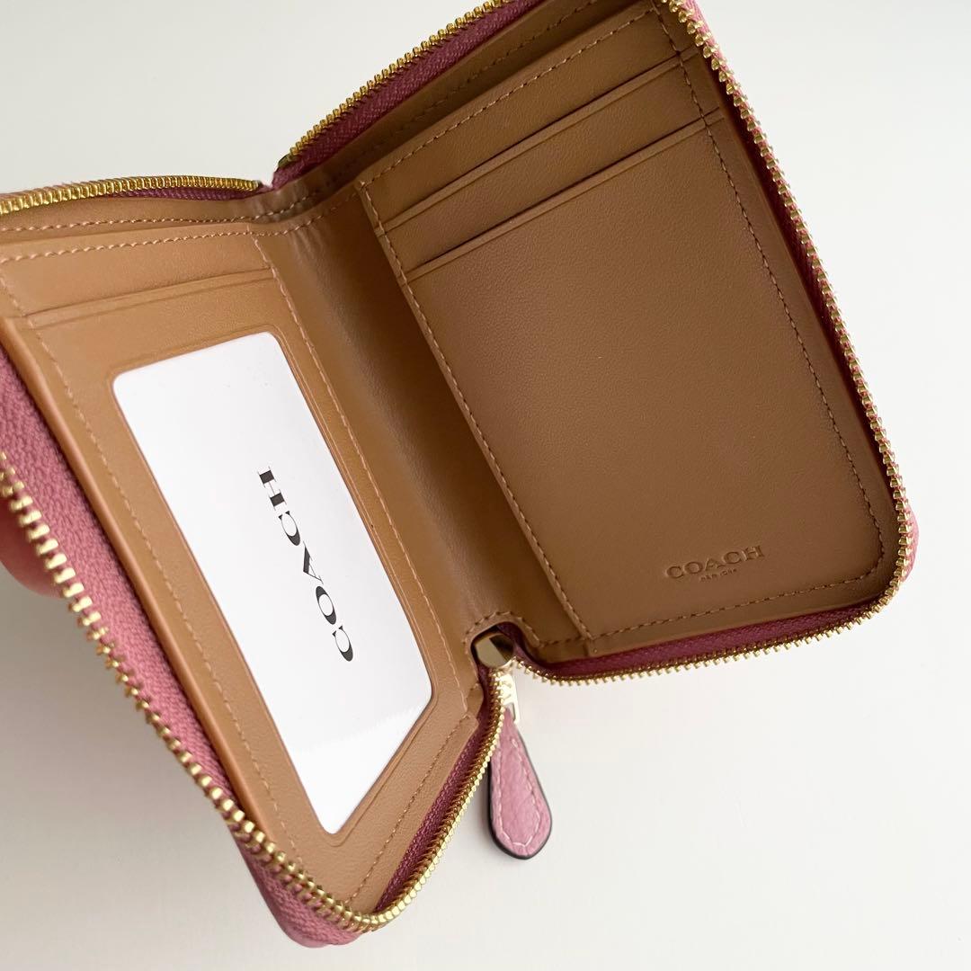 コーチ COACH 折り財布 スモールウォレット シグネチャー ピンク 新品保管