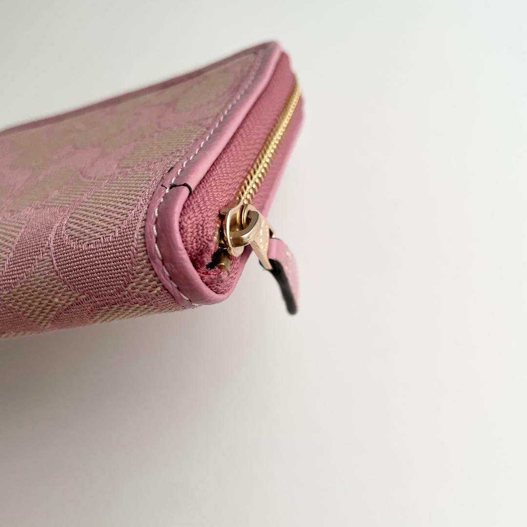 コーチ COACH 折り財布 スモールウォレット シグネチャー ピンク 新品保管