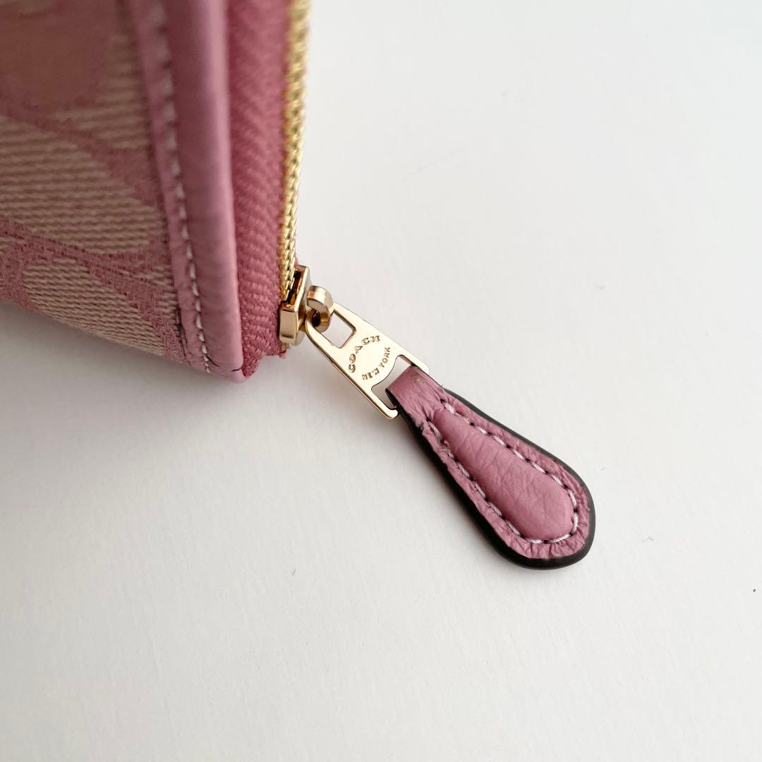 コーチ COACH 折り財布 スモールウォレット シグネチャー ピンク 新品保管