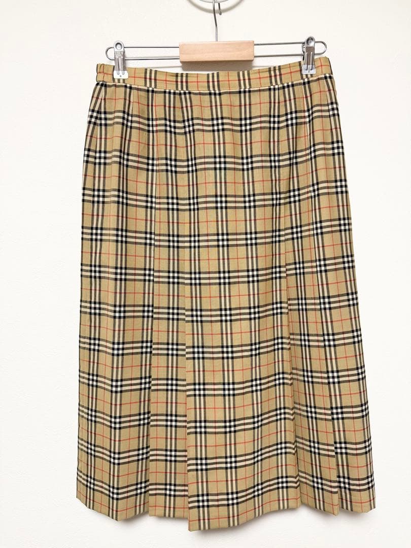 バーバリー プリーツ スカート ノバチェック ロング 2XL 大きいサイズ