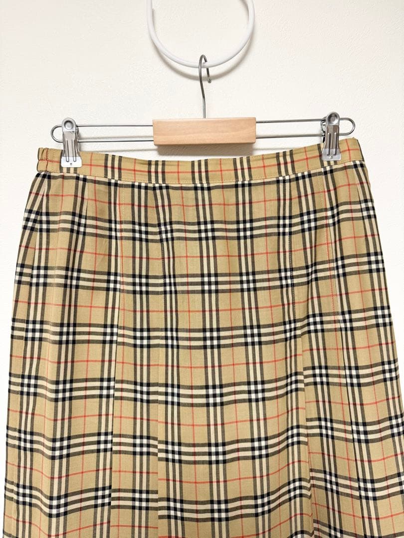 バーバリー プリーツ スカート ノバチェック ロング 2XL 大きいサイズ