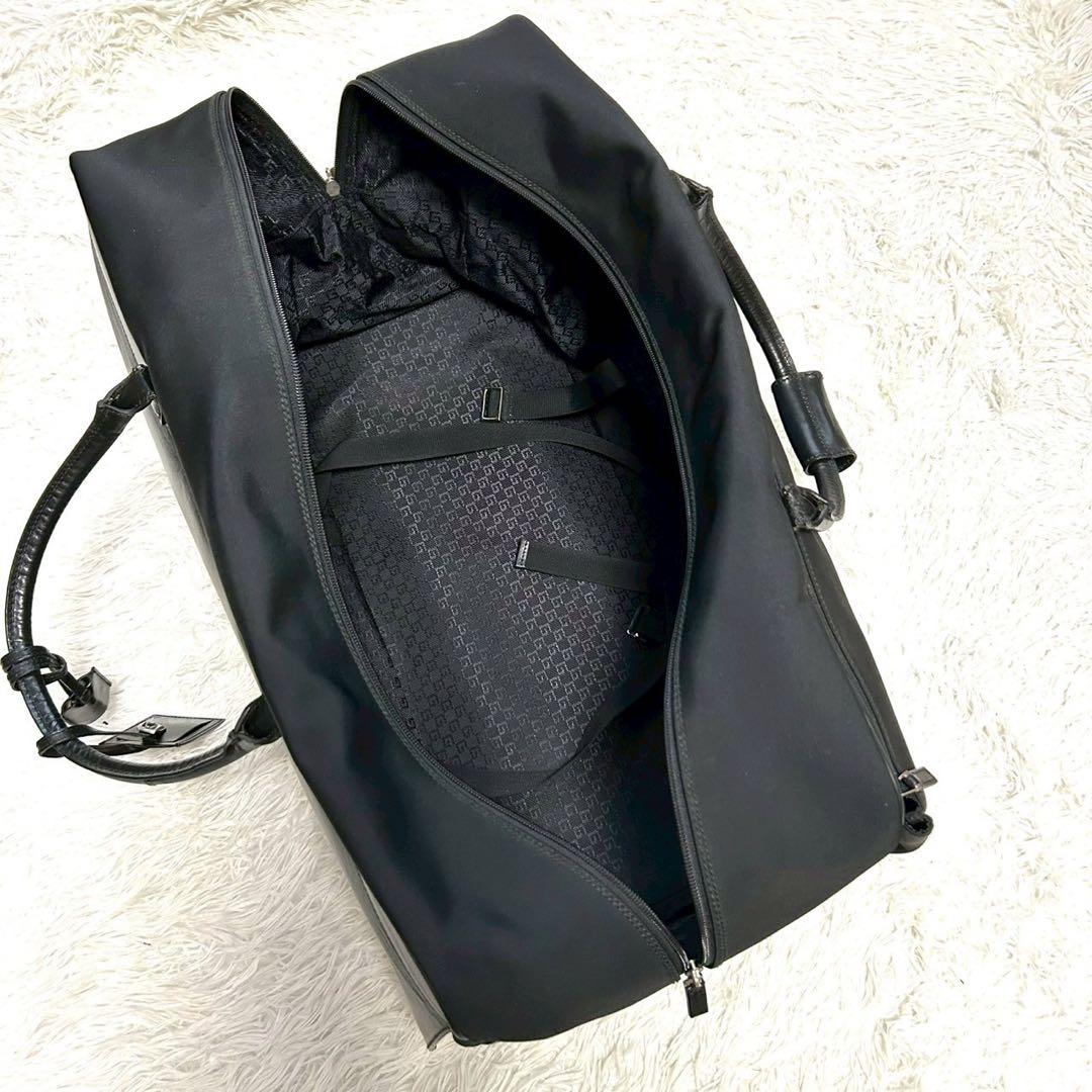 【極美品】グッチ キャリーバッグ ボストン スーツケース ビジネス レザー 黒