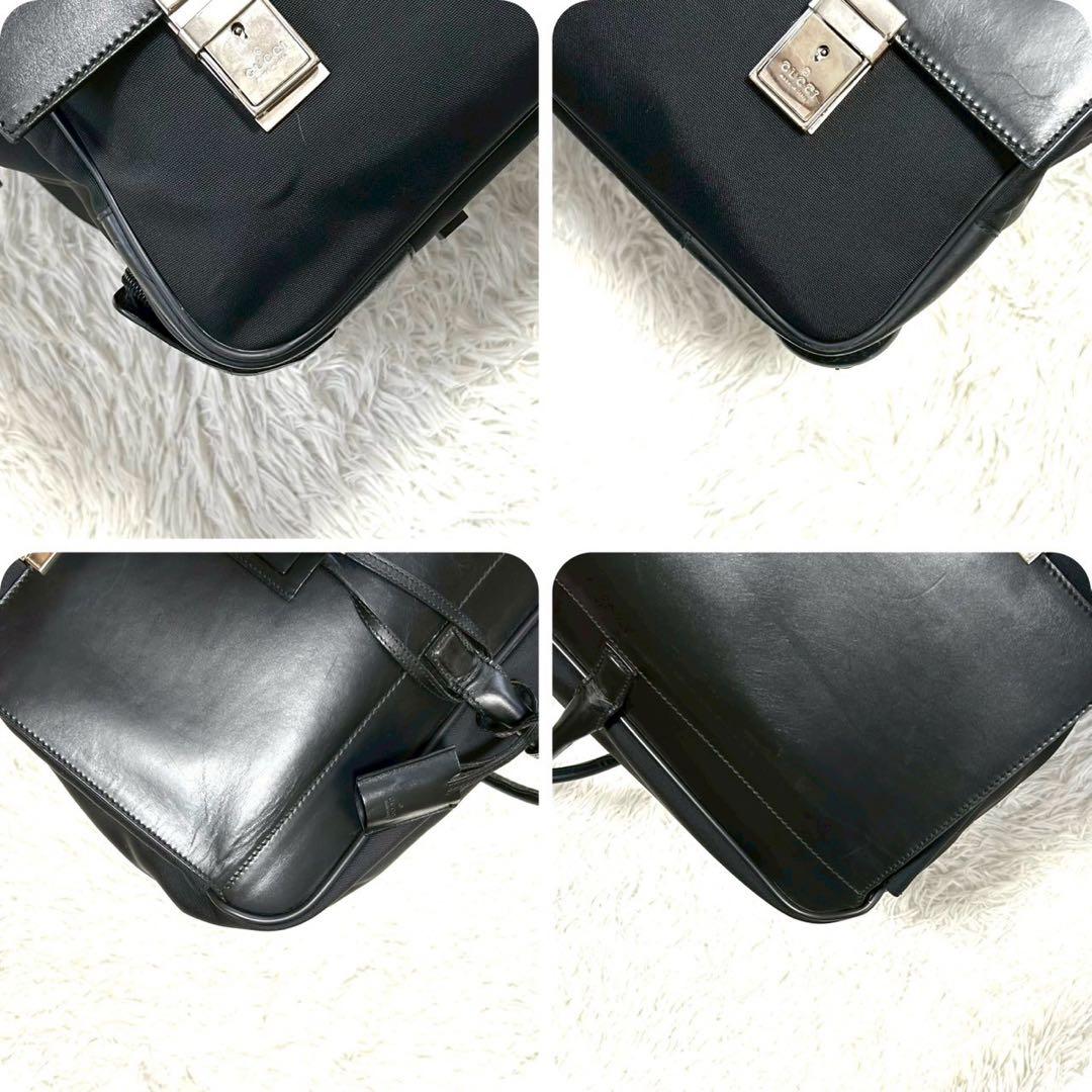 【極美品】グッチ キャリーバッグ ボストン スーツケース ビジネス レザー 黒