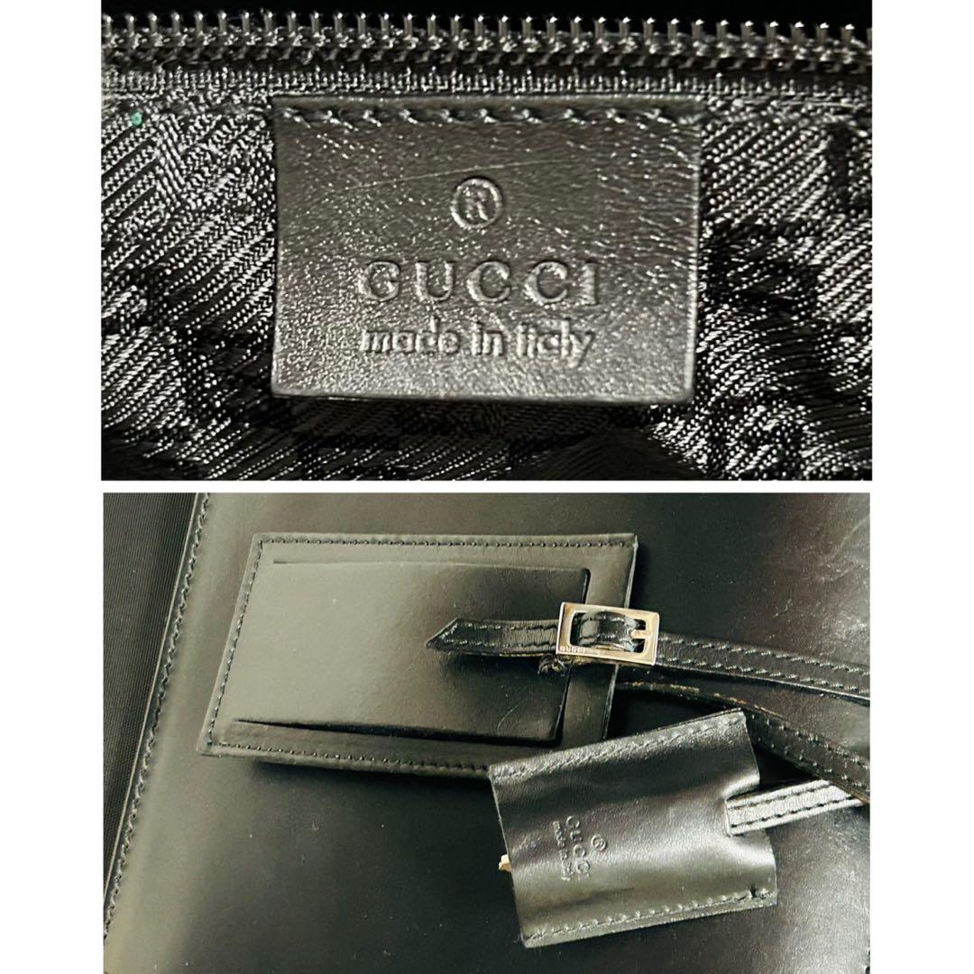 【極美品】グッチ キャリーバッグ ボストン スーツケース ビジネス レザー 黒