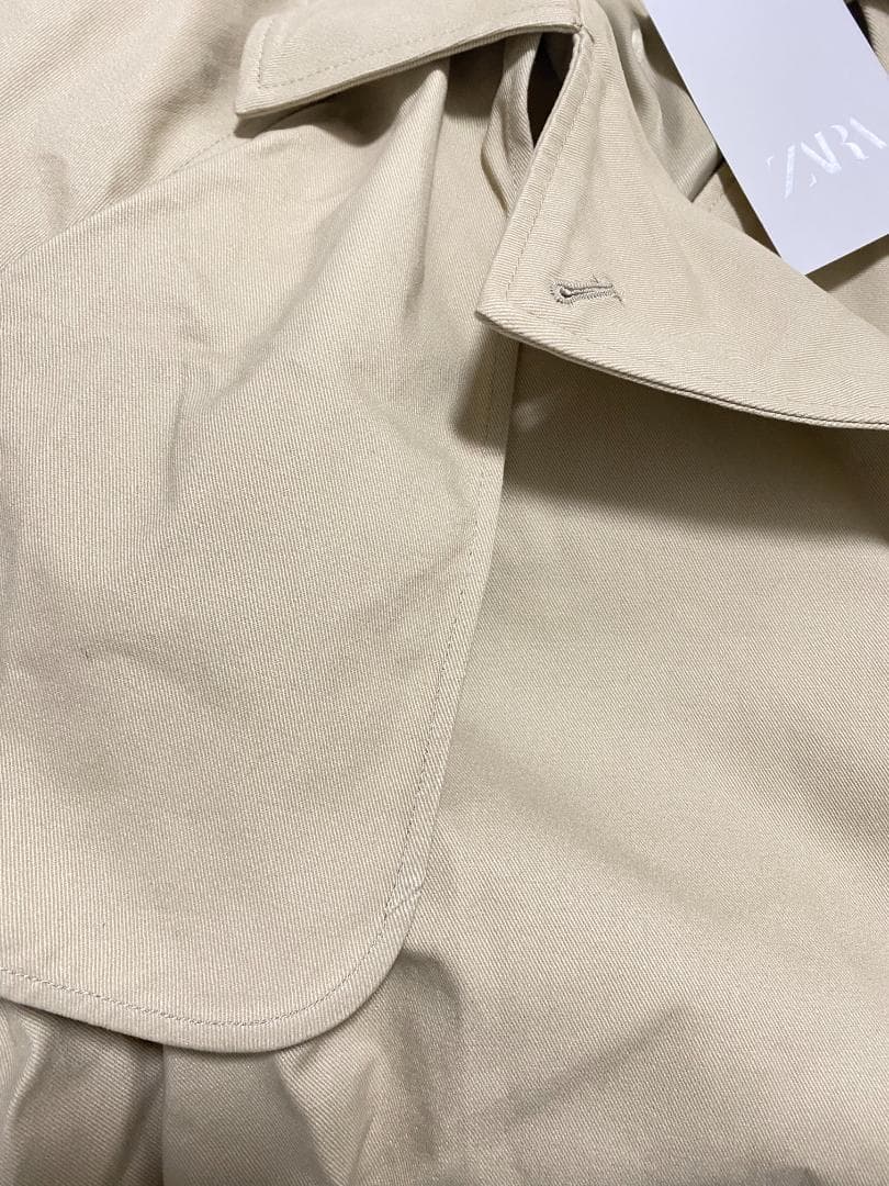 新品‼ ZARA ショートバルーントレンチコート コムギ色 XS