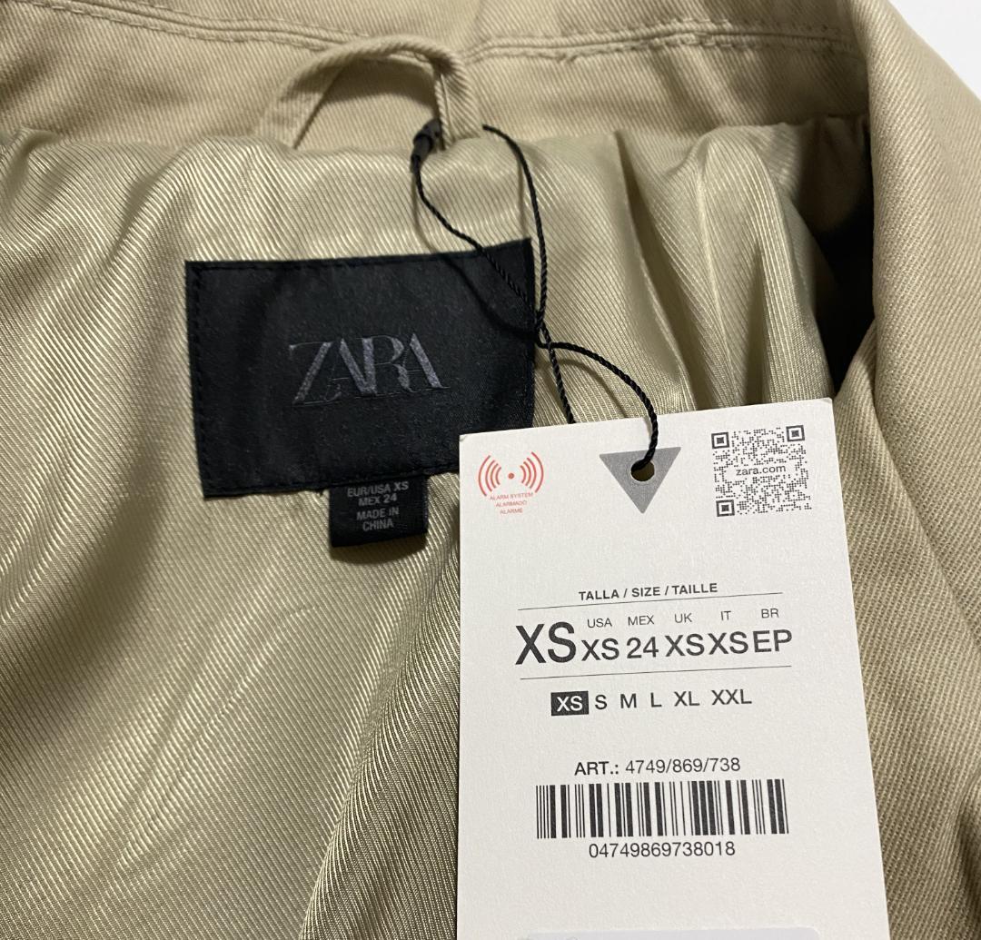 新品‼ ZARA ショートバルーントレンチコート コムギ色 XS