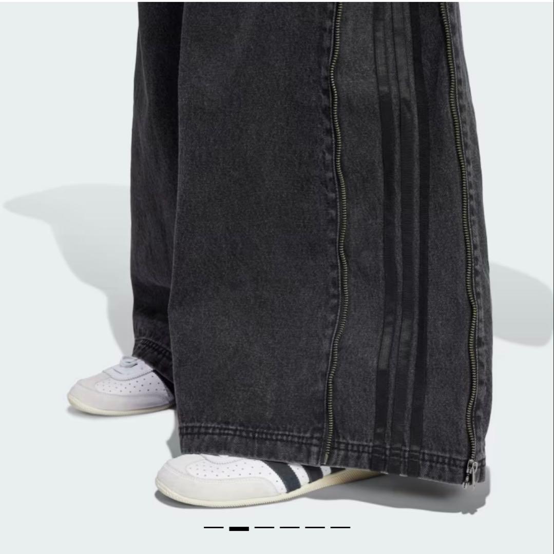 adidas ADILENIUM ジップウォッシュド デニムパンツ 25inch