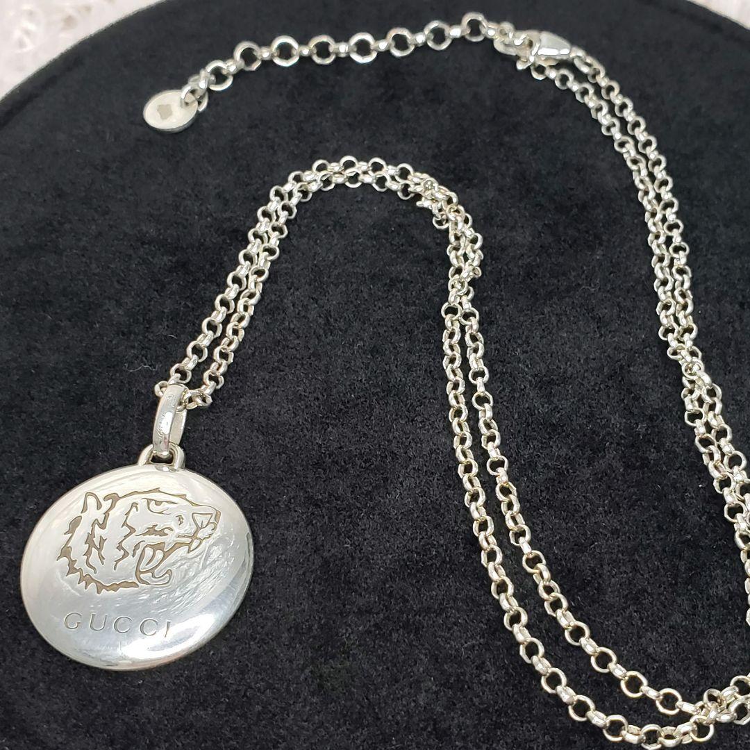 グッチ ブラインド フォー ラブ タイガー ラウンド ネックレス ロング 美品