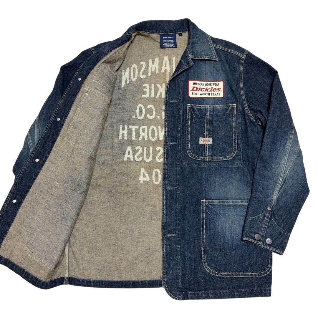 Dickies ディッキーズ デニム カバーオール チェーンステッチ Ｌ