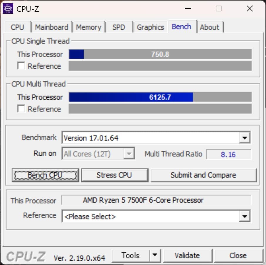 AMD Ryzen 5 7500F CPU本体