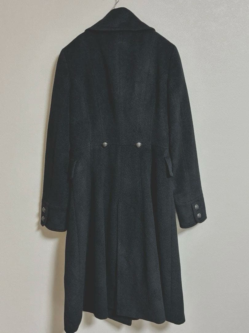 【美品】 コムサデモード ナポレオンコート Aライン アンゴラ シルク