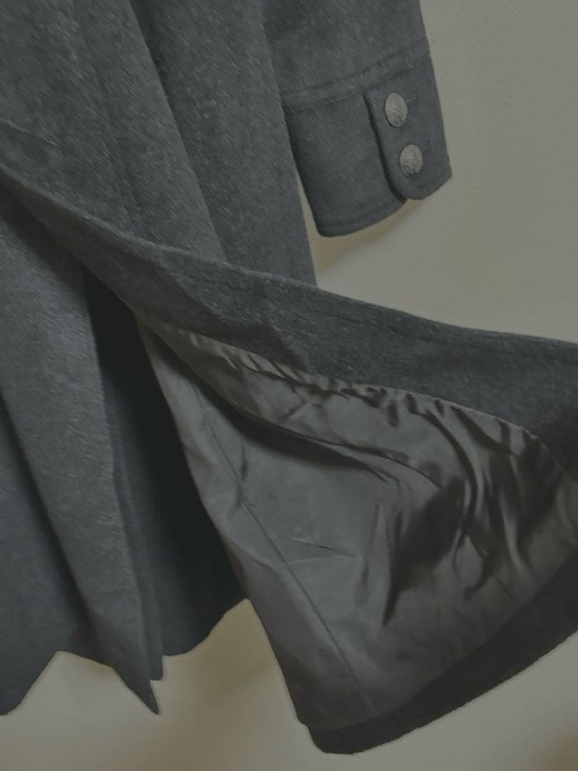 【美品】 コムサデモード ナポレオンコート Aライン アンゴラ シルク
