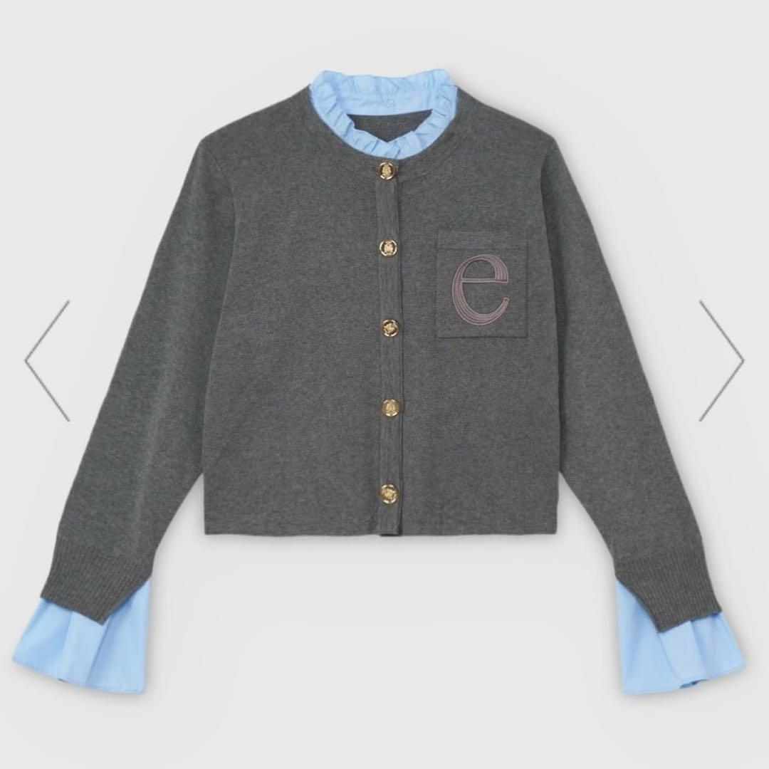 【 eimy istoire 】Attached collar ニットジャケット