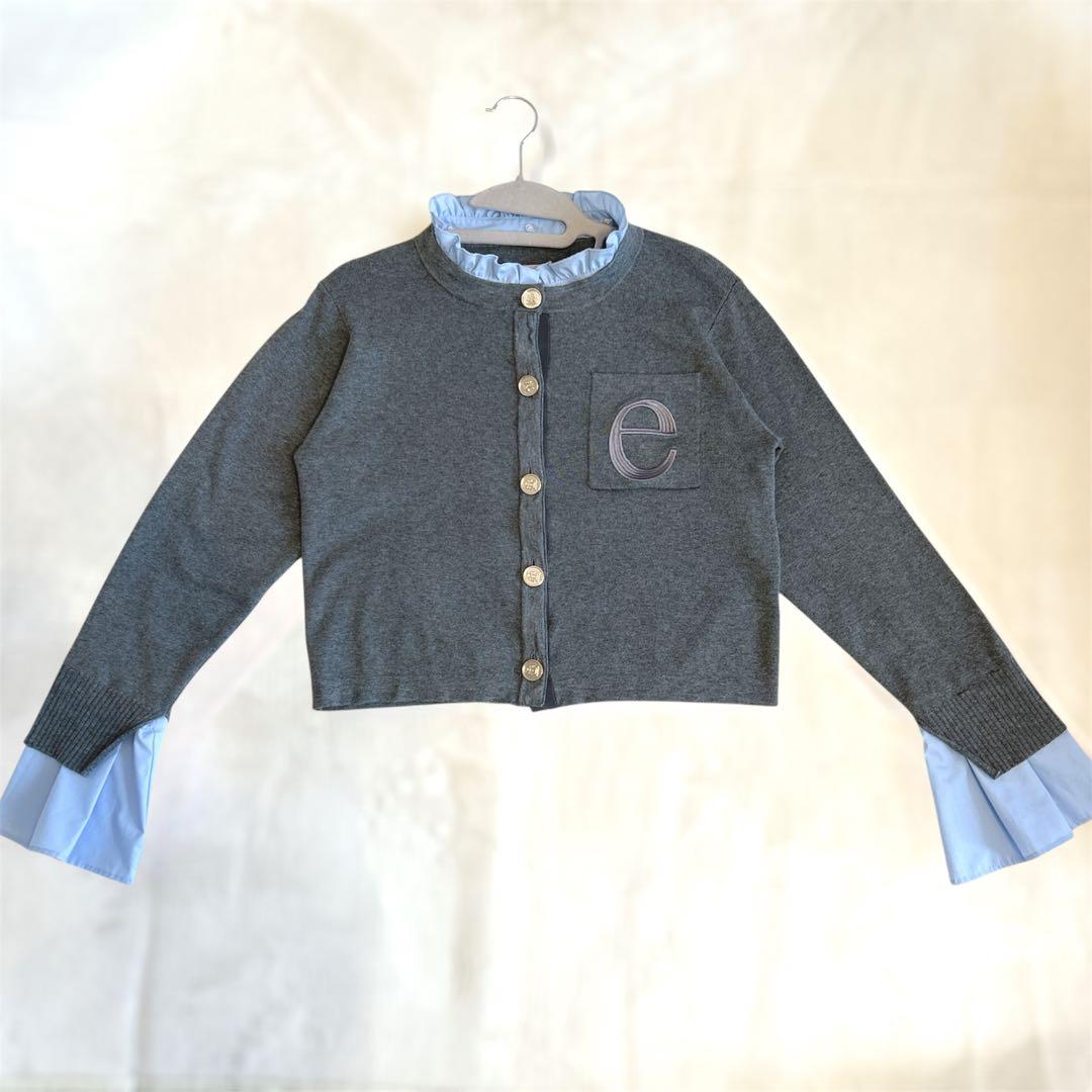 【 eimy istoire 】Attached collar ニットジャケット
