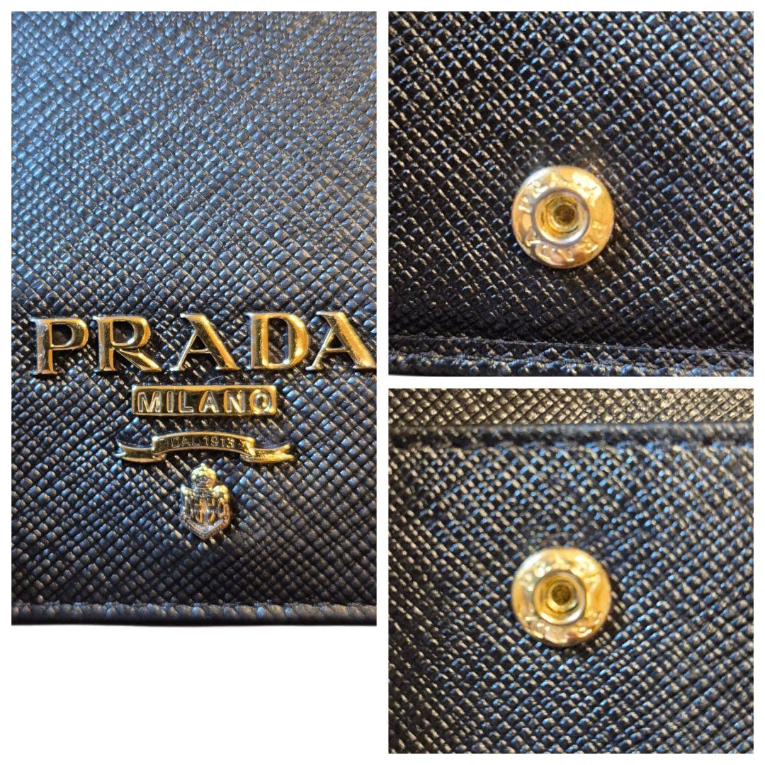ＰＲＡＤＡ　プラダ　サフィアーノ　二つ折り財布　ブラック革 o